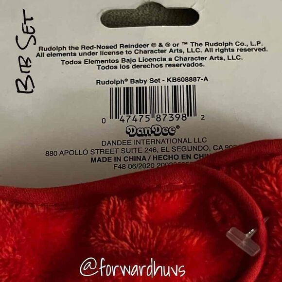 Vintage Rudolph First Christmas Bib and Stocking Set (No Hat) - Picture 5 of 8